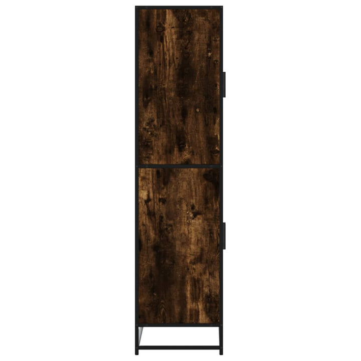 skab 68x35x139 cm konstrueret træ røget egetræsfarve
