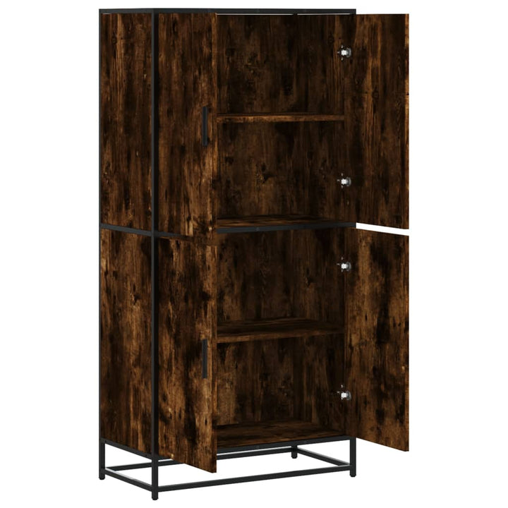 skab 68x35x139 cm konstrueret træ røget egetræsfarve
