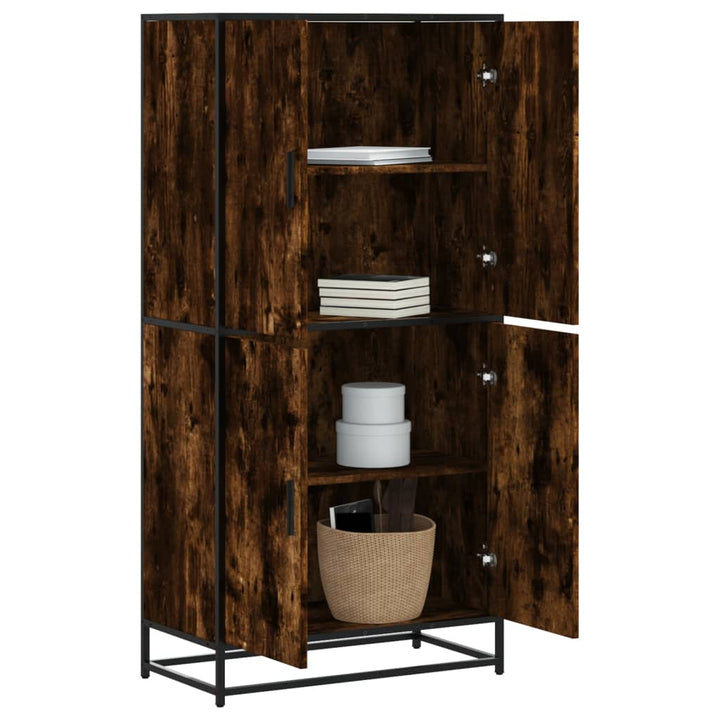 skab 68x35x139 cm konstrueret træ røget egetræsfarve