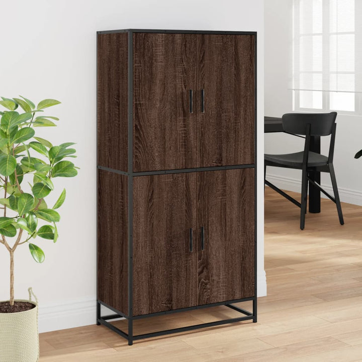 skab 68x35x139 cm konstrueret træ brun egetræsfarve