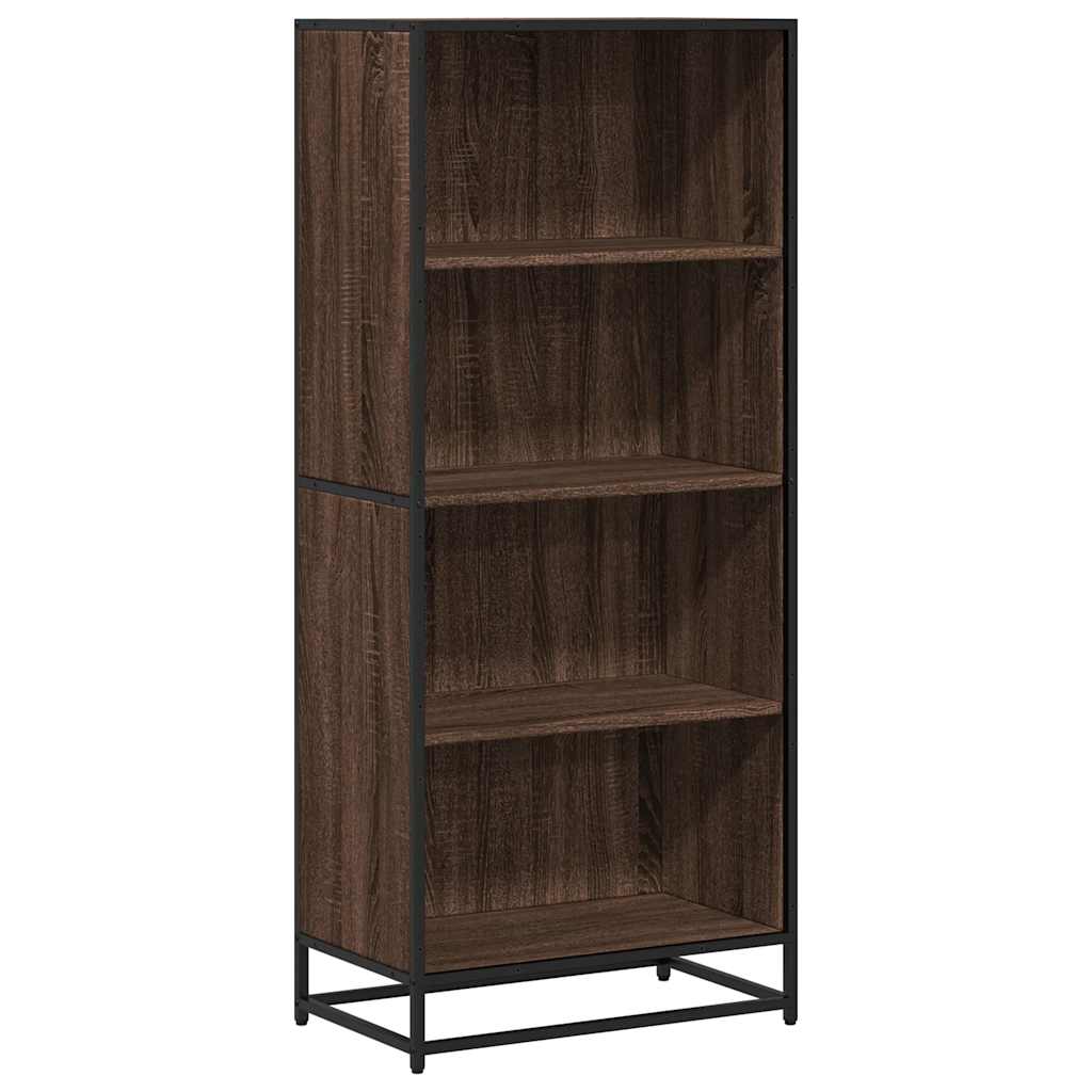 bogreol 60x35x139 cm konstrueret træ brun egetræsfarve