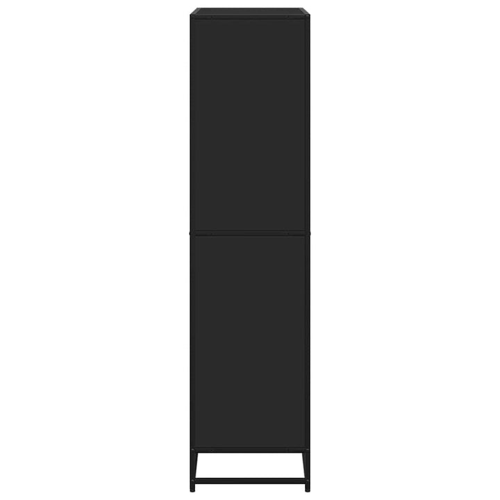 bogreol 80,5x35x139 cm konstrueret træ sort