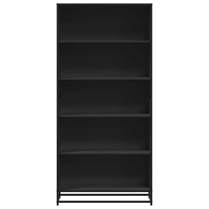 bogreol 80,5x35x170,5 cm konstrueret træ sort