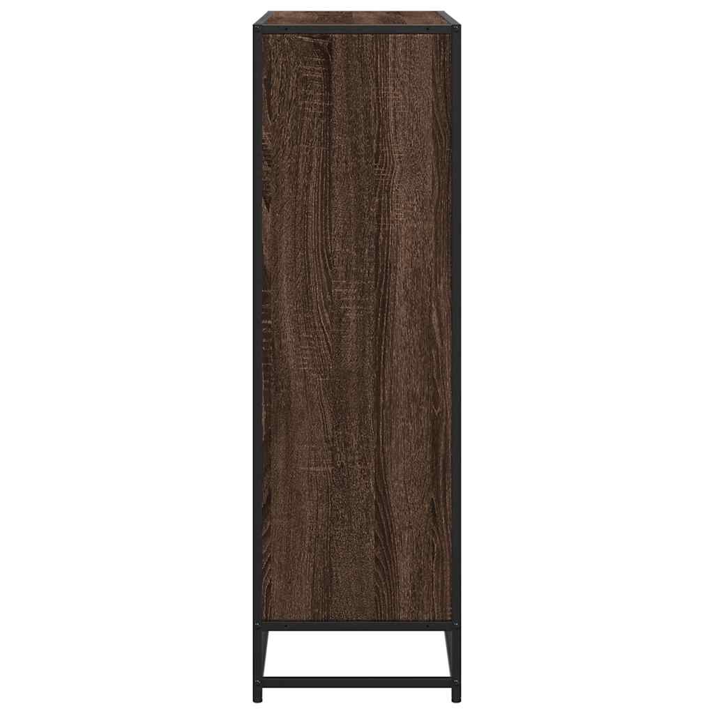bogreol 97,5x33x107,5 cm konstrueret træ og metal brunt eg