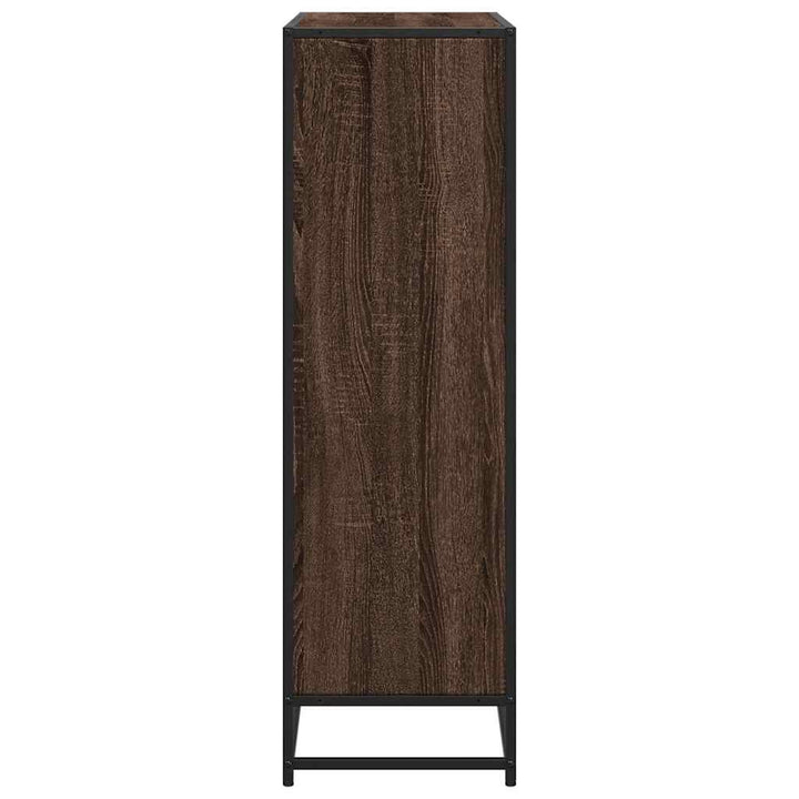 bogreol 97,5x33x107,5 cm konstrueret træ og metal brunt eg