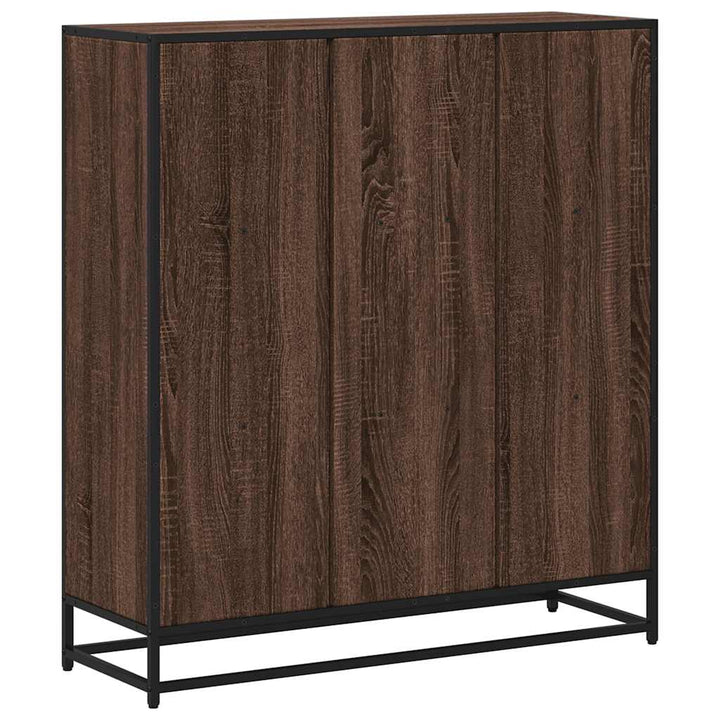 bogreol 97,5x33x107,5 cm konstrueret træ og metal brunt eg