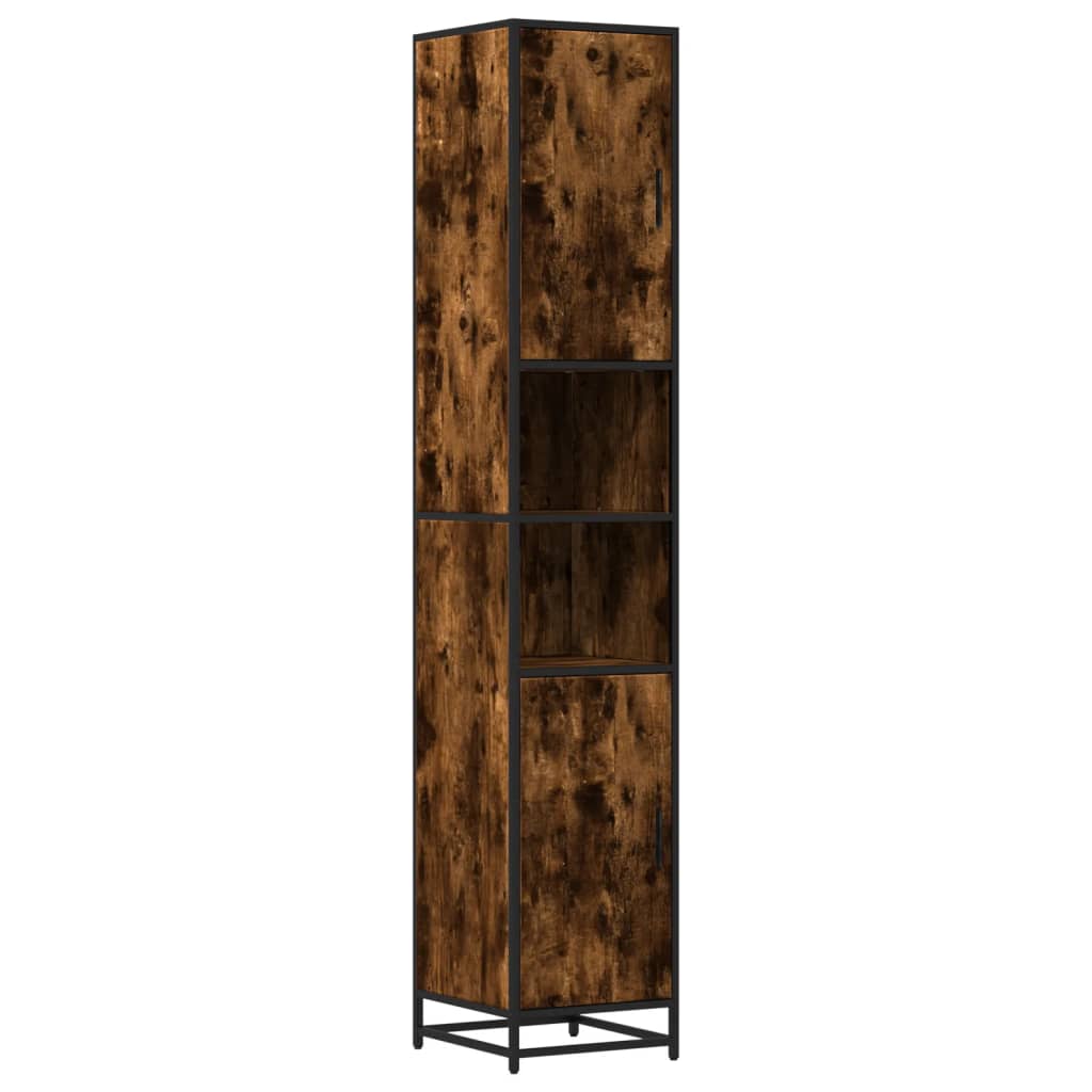 badeværelsesskab 35x37,5x188,5 cm konstrueret træ og metal