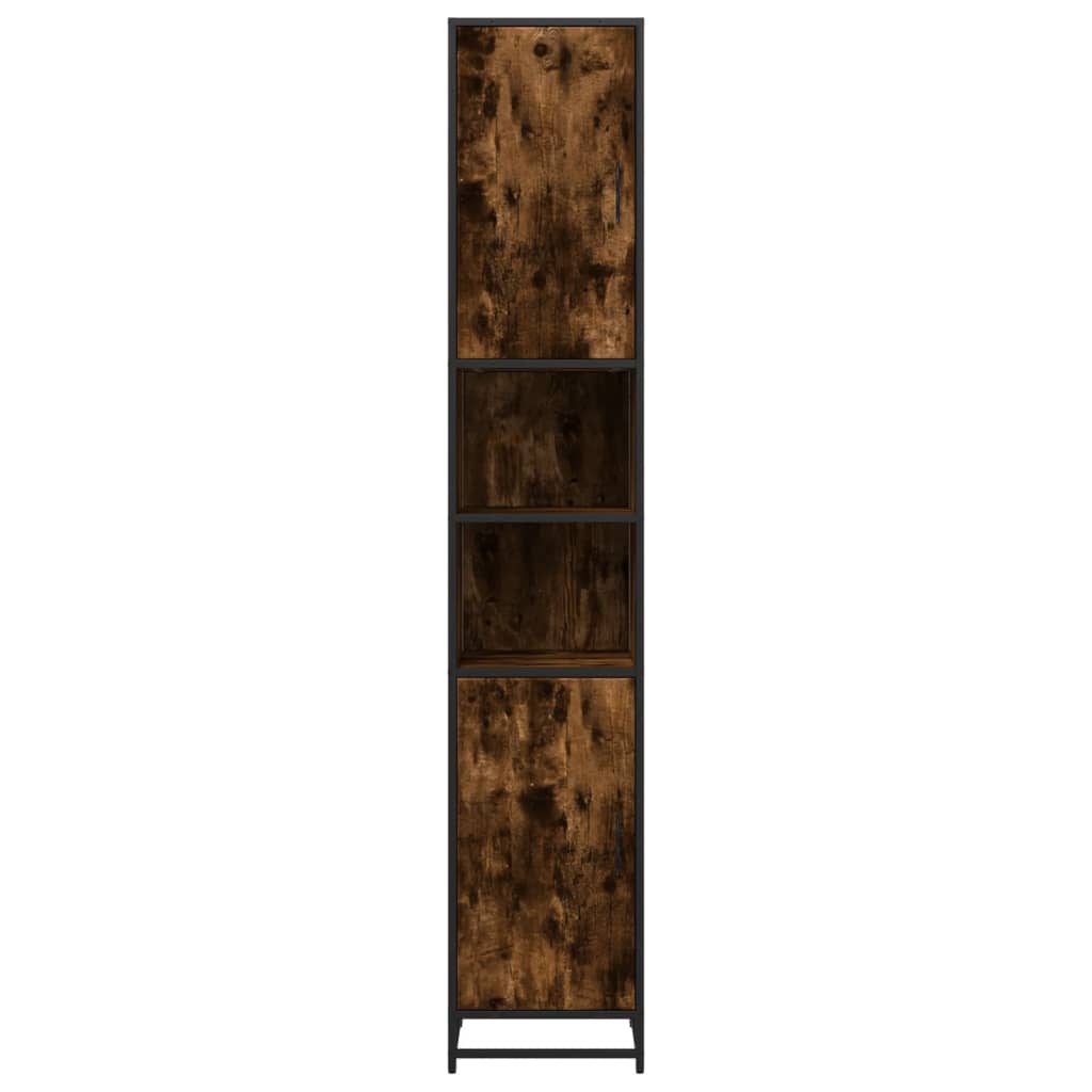 badeværelsesskab 35x37,5x188,5 cm konstrueret træ og metal