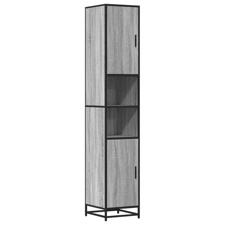 badeværelsesskab 35x37,5x188,5 cm konstrueret træ og metal