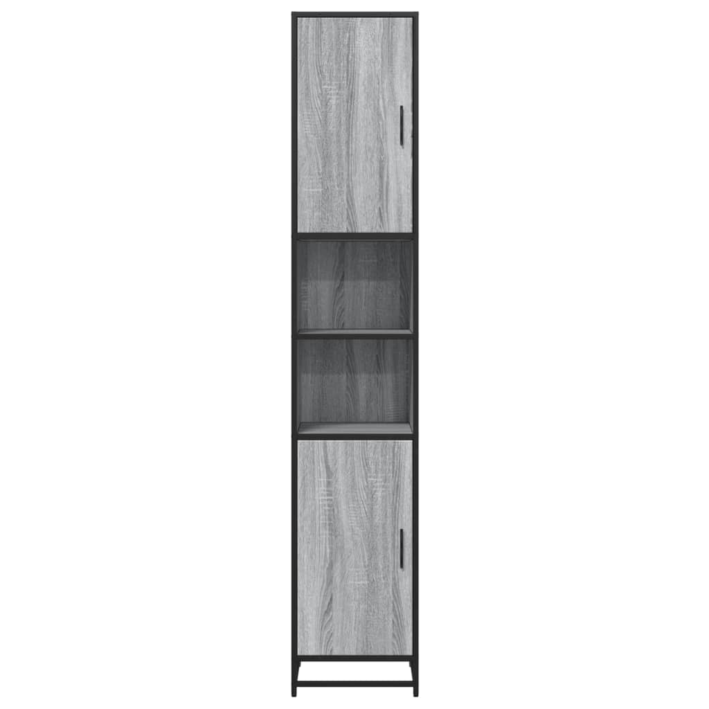 badeværelsesskab 35x37,5x188,5 cm konstrueret træ og metal