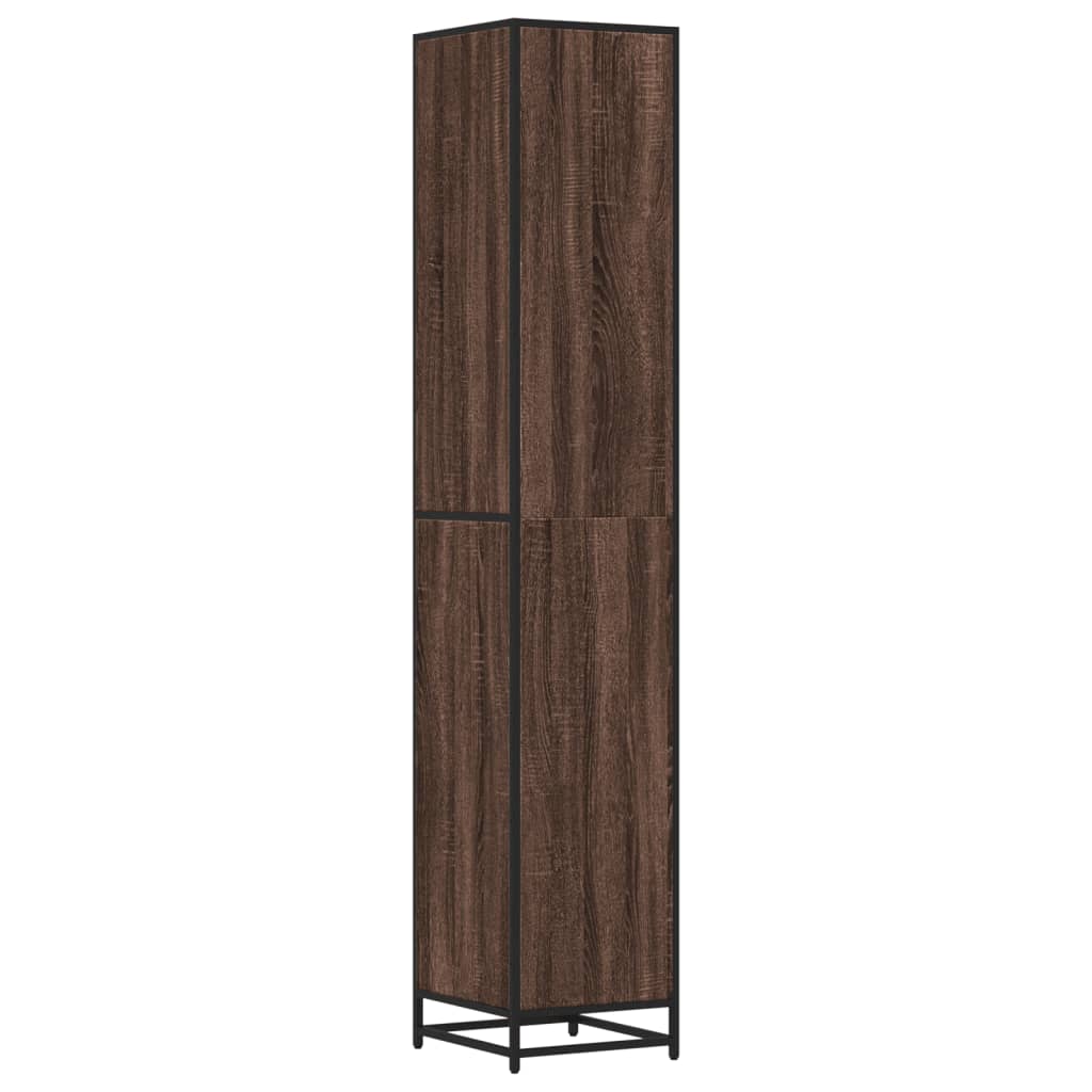 badeværelsesskab 35x37,5x188,5 cm konstrueret træ og metal