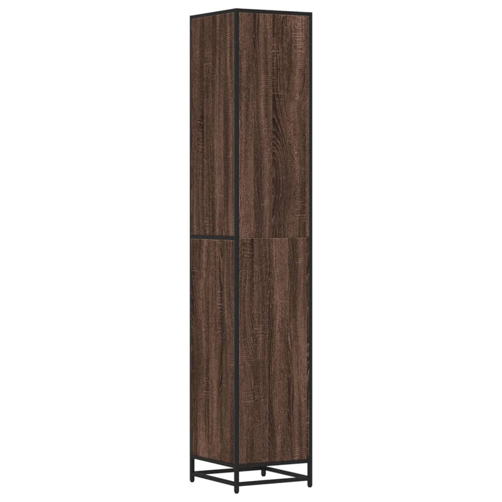 badeværelsesskab 35x37,5x188,5 cm konstrueret træ og metal