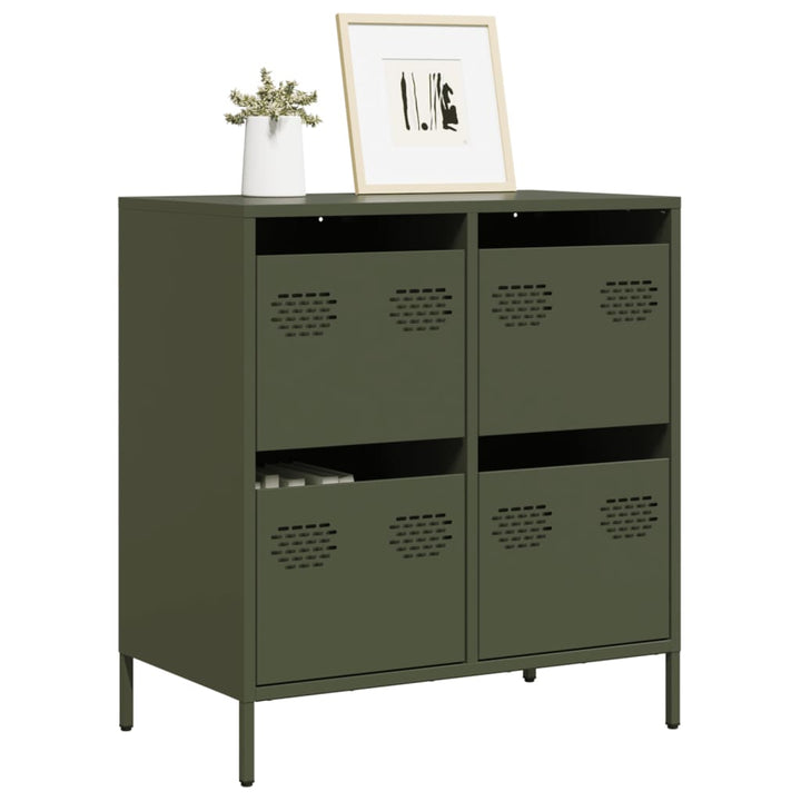 skab 68x39x73,5 cm koldvalset stål olivengrøn