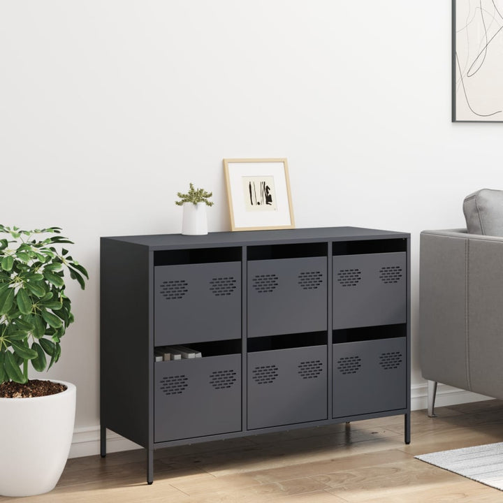 skænk 101,5x39x73,5 cm koldvalset stål antracitgrå