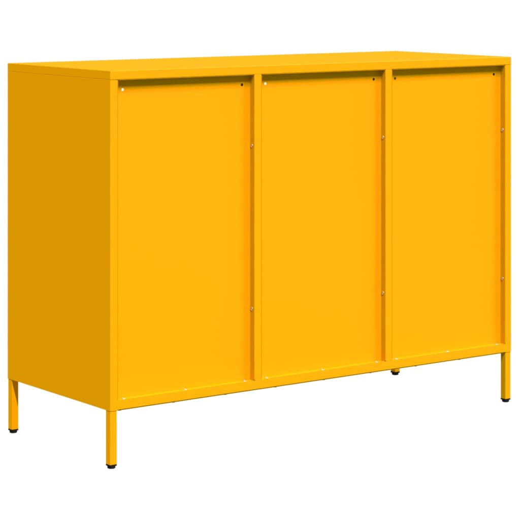 skænk 101,5x39x73,5 cm koldvalset stål sennepsgul