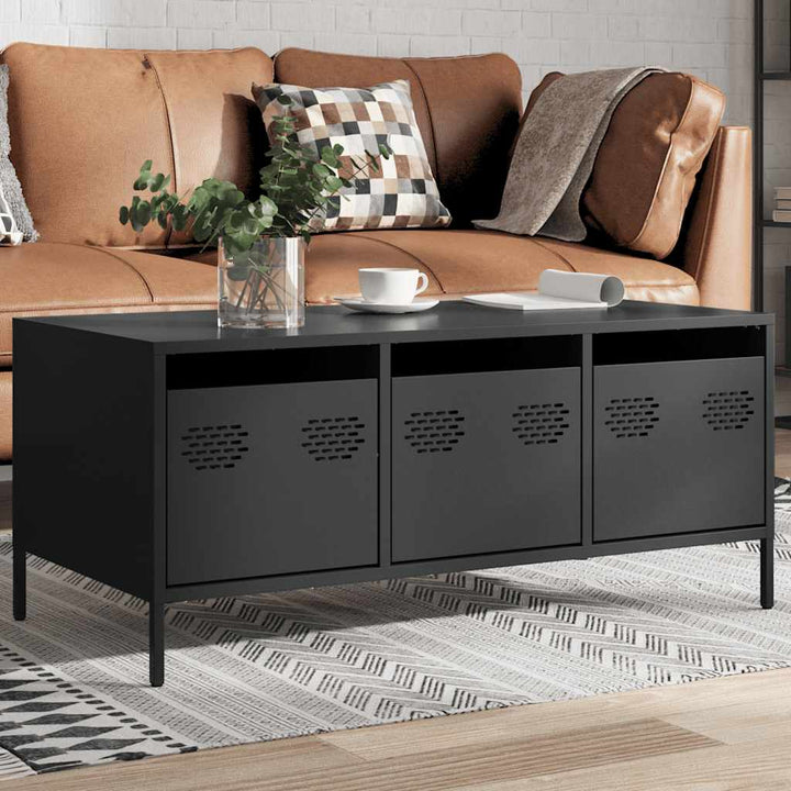 sofabord 101,5x50x43,5 cm koldvalset stål sort