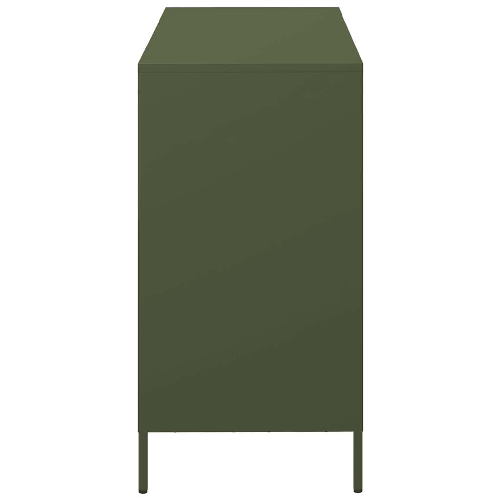 skænk 101,5x39x73,5 cm koldvalset stål olivengrøn