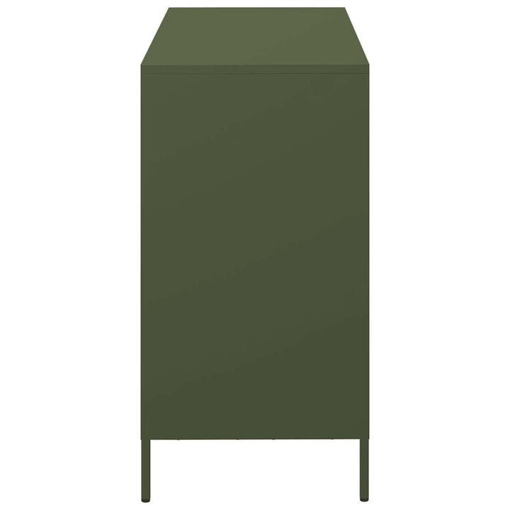 skænk 101,5x39x73,5 cm koldvalset stål olivengrøn