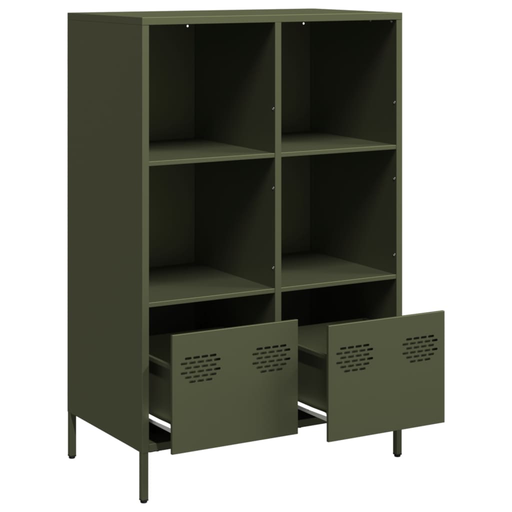 højskab 68x39x103,5 cm stål olivengrøn