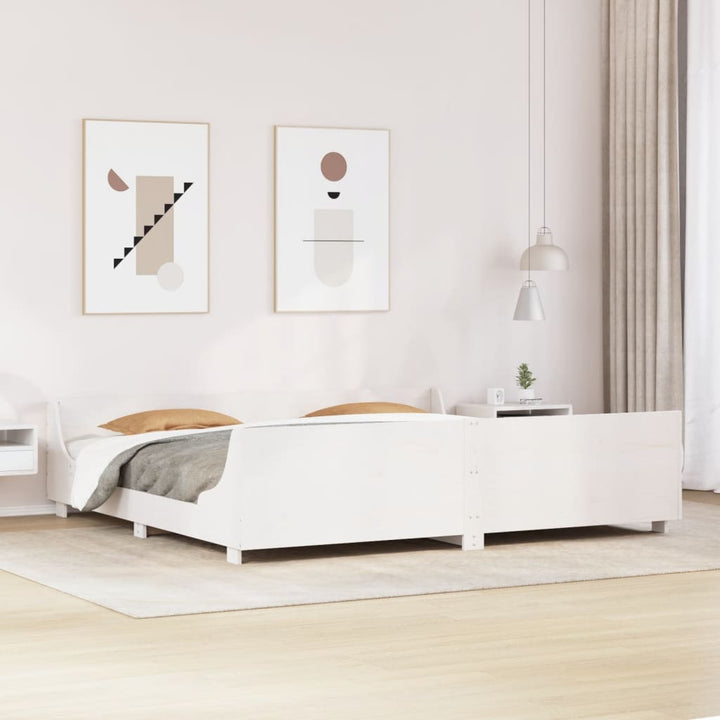sengeramme uden madras 180x200 cm massivt fyrretræ hvid