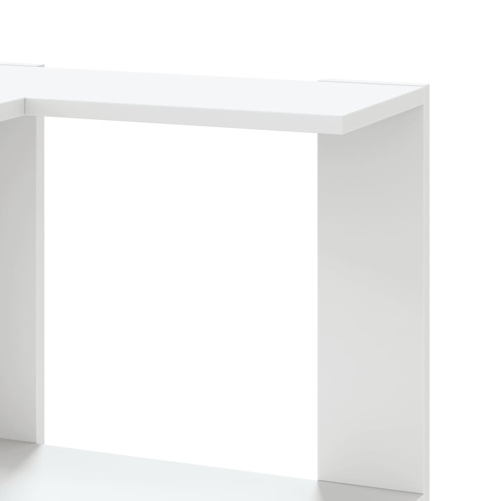 bogreol til hjørne 50x50x179 cm 5 hylder konstrueret træ hvid
