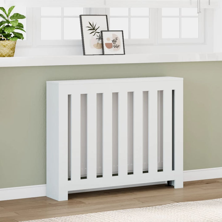 radiatorskjuler 104x20x82 cm konstrueret træ hvid
