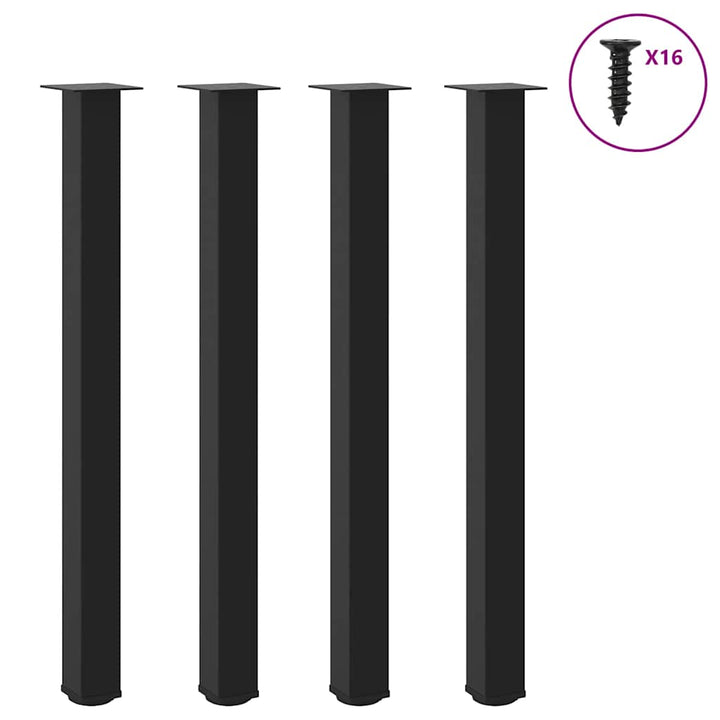 sofabordben 4 stk. 110-112 cm stål sort