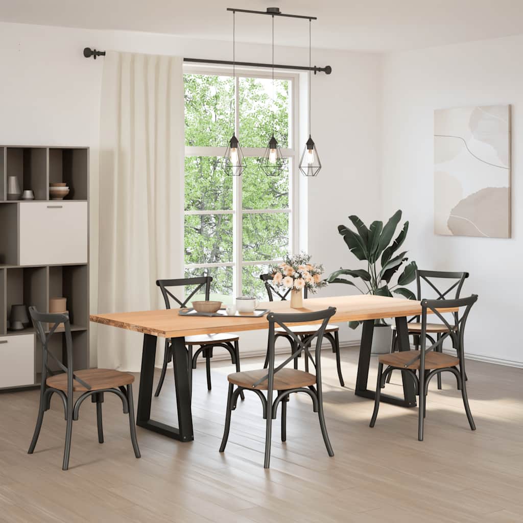 spisebordsben V-formet 2 stk. sort 50x(72-73,3) cm stål