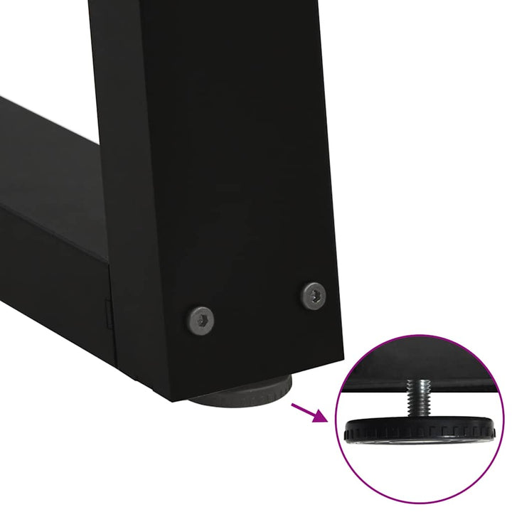spisebordsben V-formet 2 stk. sort 50x(72-73,3) cm stål
