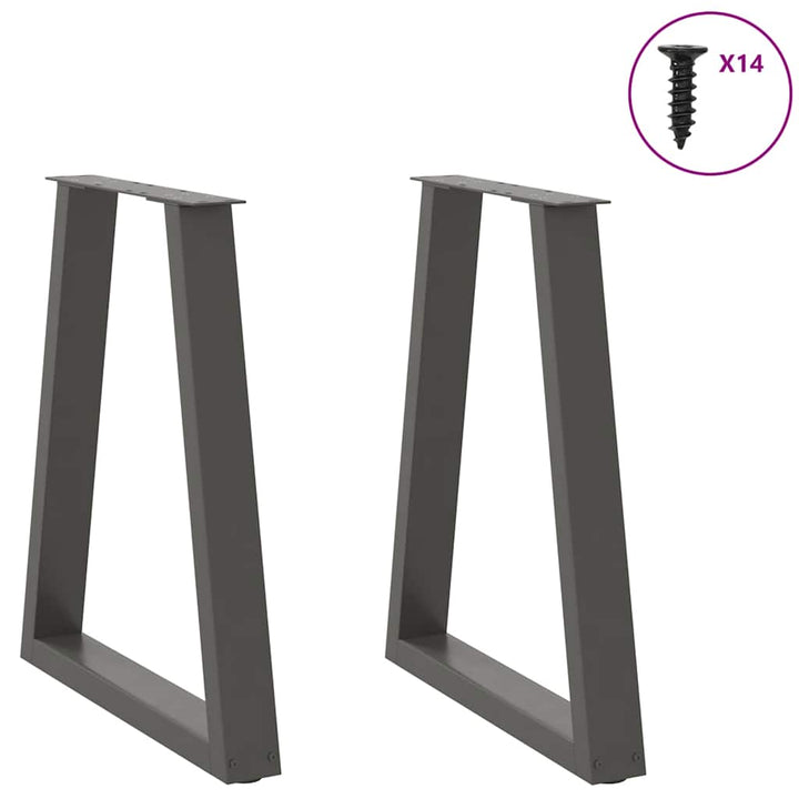 sofabordben A-formet 2 stk. 50x(72-73) cm stål antracitgrå