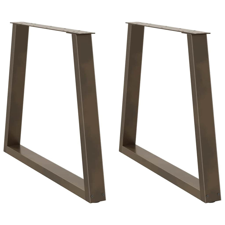 spisebordsben V-formet 2 stk. naturstål 70 x (72-73,3) cm stål