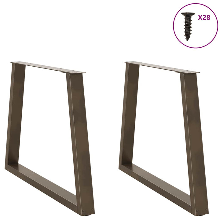 spisebordsben V-formet 2 stk. naturstål 90 x (72-73,3) cm stål