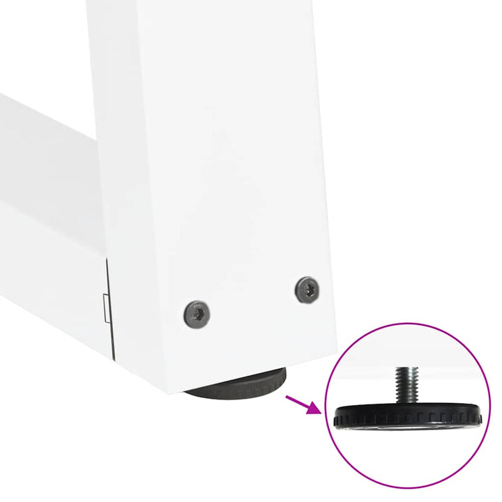 spisebordsben V-formet 2 stk. hvid 100x(72-73,3) cm stål
