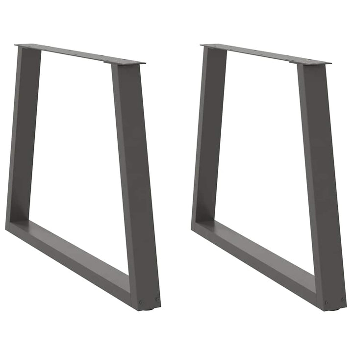 spisebordsben V-formet 2 stk. antracit 100x(72-73,3) cm stål