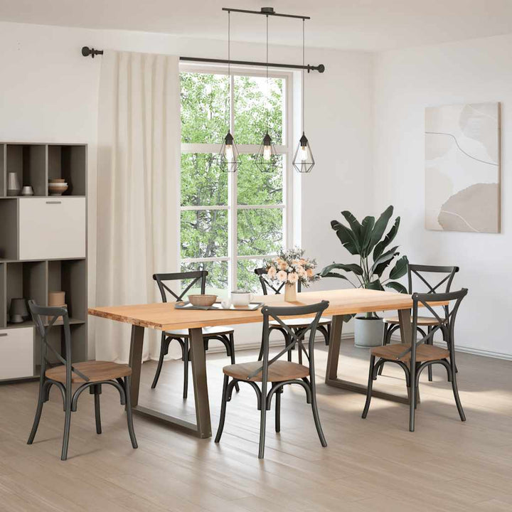 spisebordsben V-formet 2 stk. naturstål 100x(72-73,3) cm stål