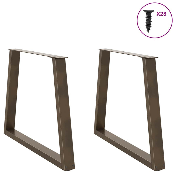 spisebordsben V-formet 2 stk. naturstål 100x(72-73,3) cm stål