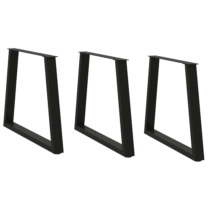 spisebordsben V-formet 3 stk. sort 70 x (72-73,3) cm stål