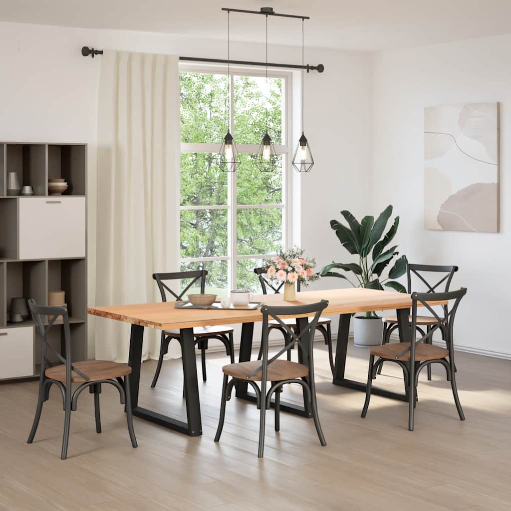 spisebordsben V-formet 3 stk. sort 70 x (72-73,3) cm stål