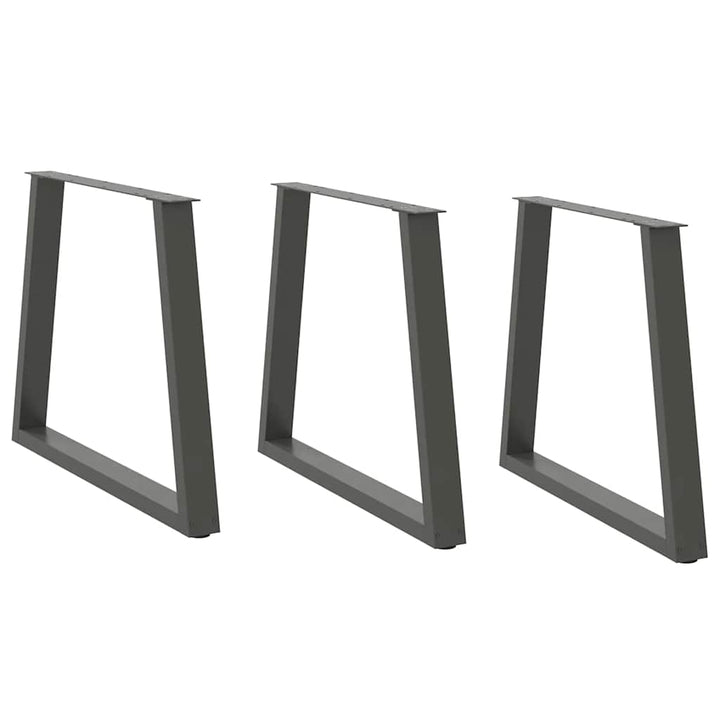 spisebordsben V-formet 3 stk. antracit 70 x (72-73,3) cm stål