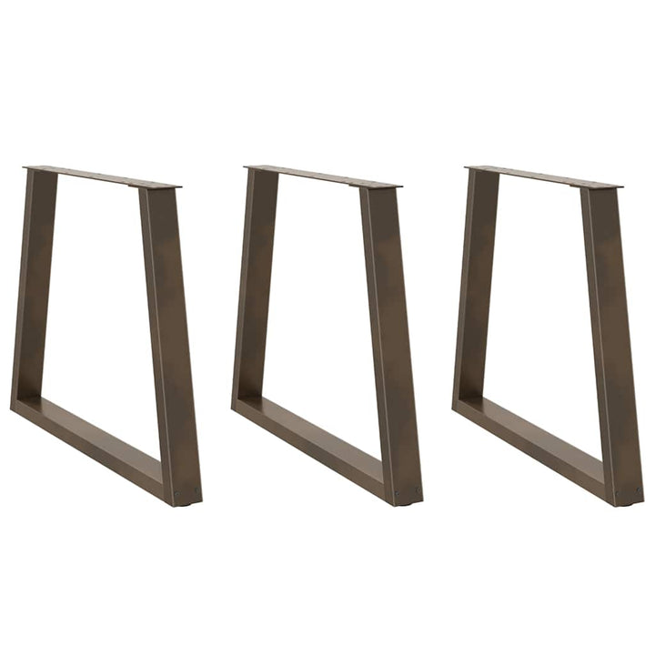 spisebordsben V-formet 3 stk. naturstål 70 x (72-73,3) cm stål