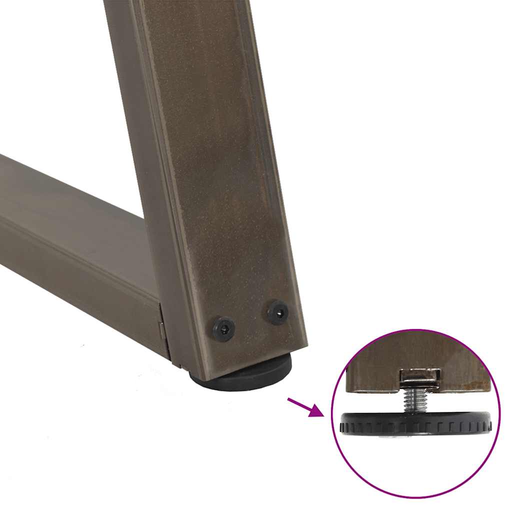 spisebordsben V-formet 3 stk. naturstål 70 x (72-73,3) cm stål