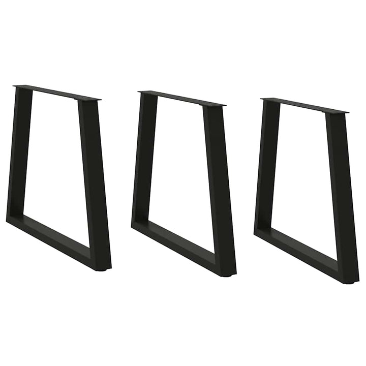 spisebordben V-formet 3 stk. sort 80 x (72-73,3) cm stål
