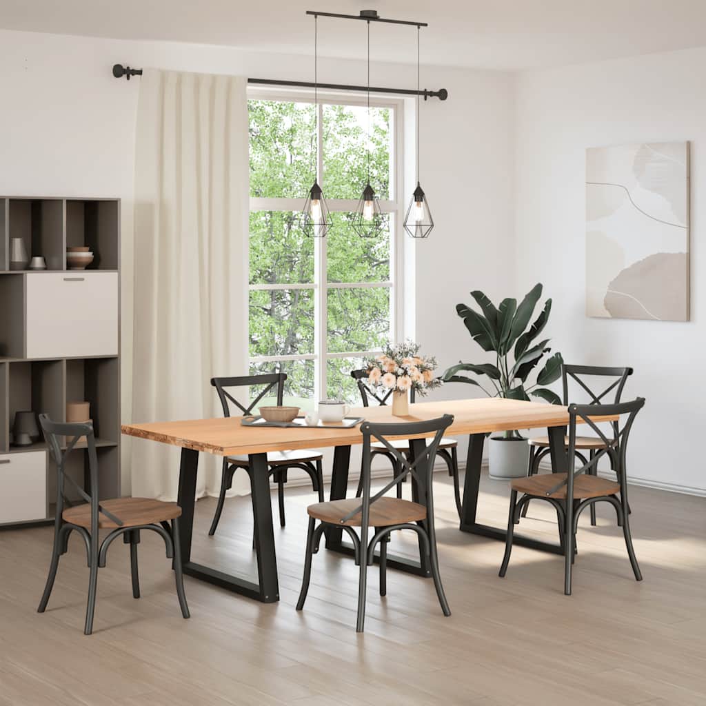 spisebordben V-formet 3 stk. sort 80 x (72-73,3) cm stål