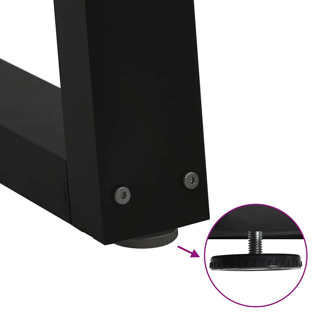 spisebordben V-formet 3 stk. sort 80 x (72-73,3) cm stål