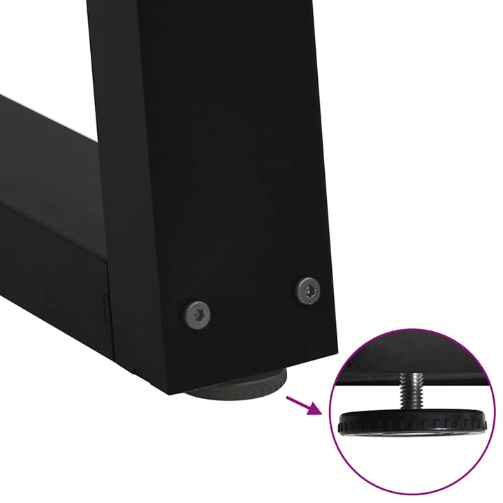 spisebordben V-formet 3 stk. sort 80 x (72-73,3) cm stål