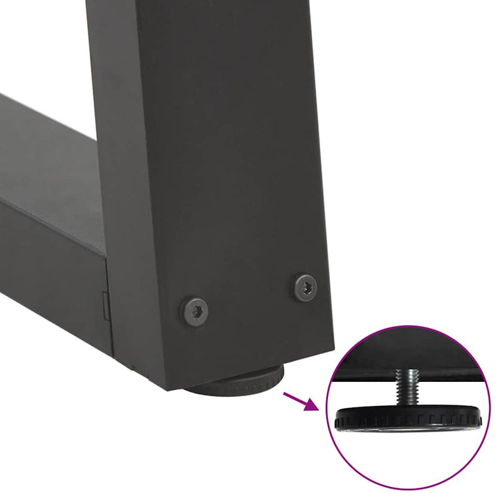 spisebordsben V-formet 3 stk. antracit 80x(72-73,3) cm stål