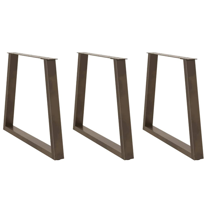 spisebordsben V-formet 3 stk. naturstål 80x(72-73,3) cm stål