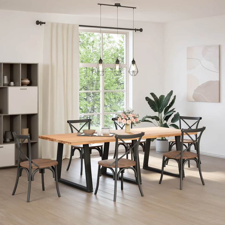 spisebordben V-formet 3 stk. sort 90 x (72-73,3) cm stål