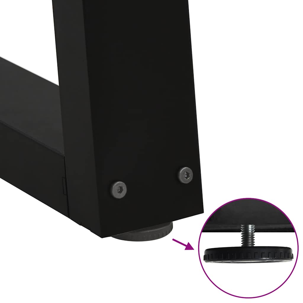 spisebordben V-formet 3 stk. sort 90 x (72-73,3) cm stål