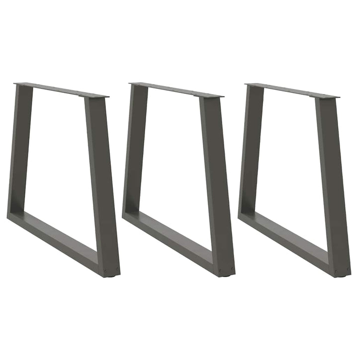 spisebordsben V-formet 3 stk. antracit 90 x (72-73,3) cm stål